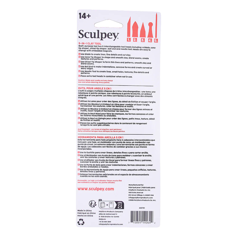 Sculpey Tools™ 5-in-1 Clay Tool - Image 2