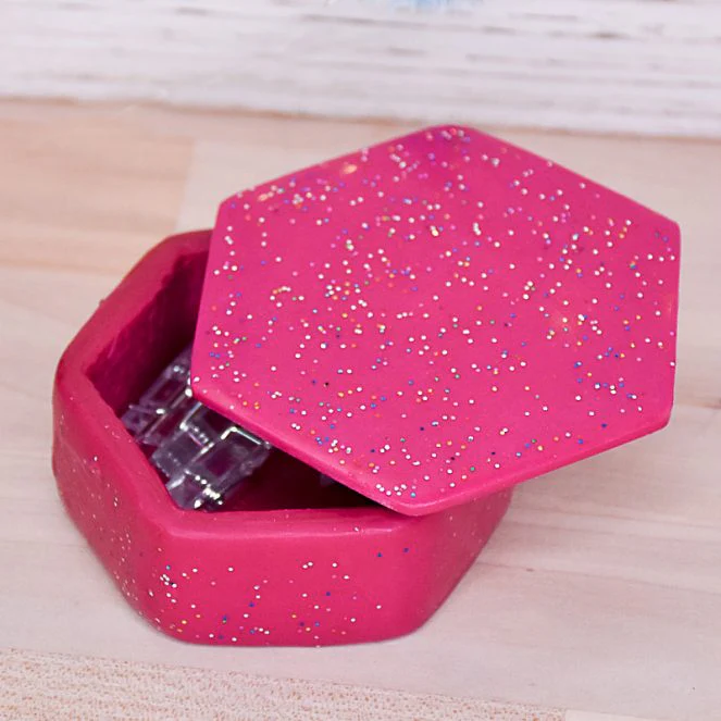 Sculpey Premo™ Fuchsia and Liquid Sculpey® Confetti Clear Trinket Box