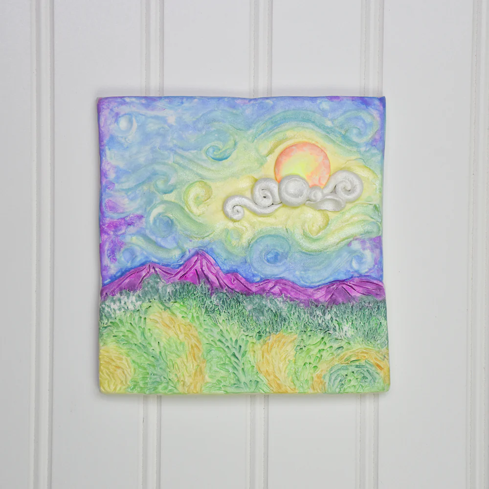 Sculpey® Air Dry Clay and Sakura Koi Watercolors Relief Wall Plaque