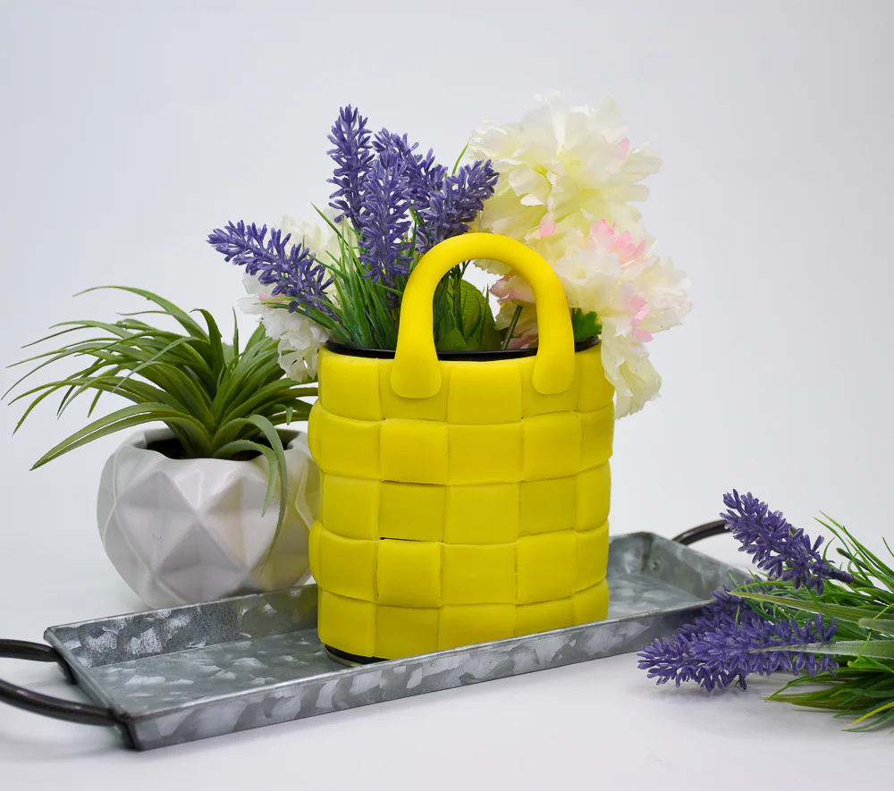 Sculpey Air-Dry™ Porcelain Tinted Basketweave Purse Planter