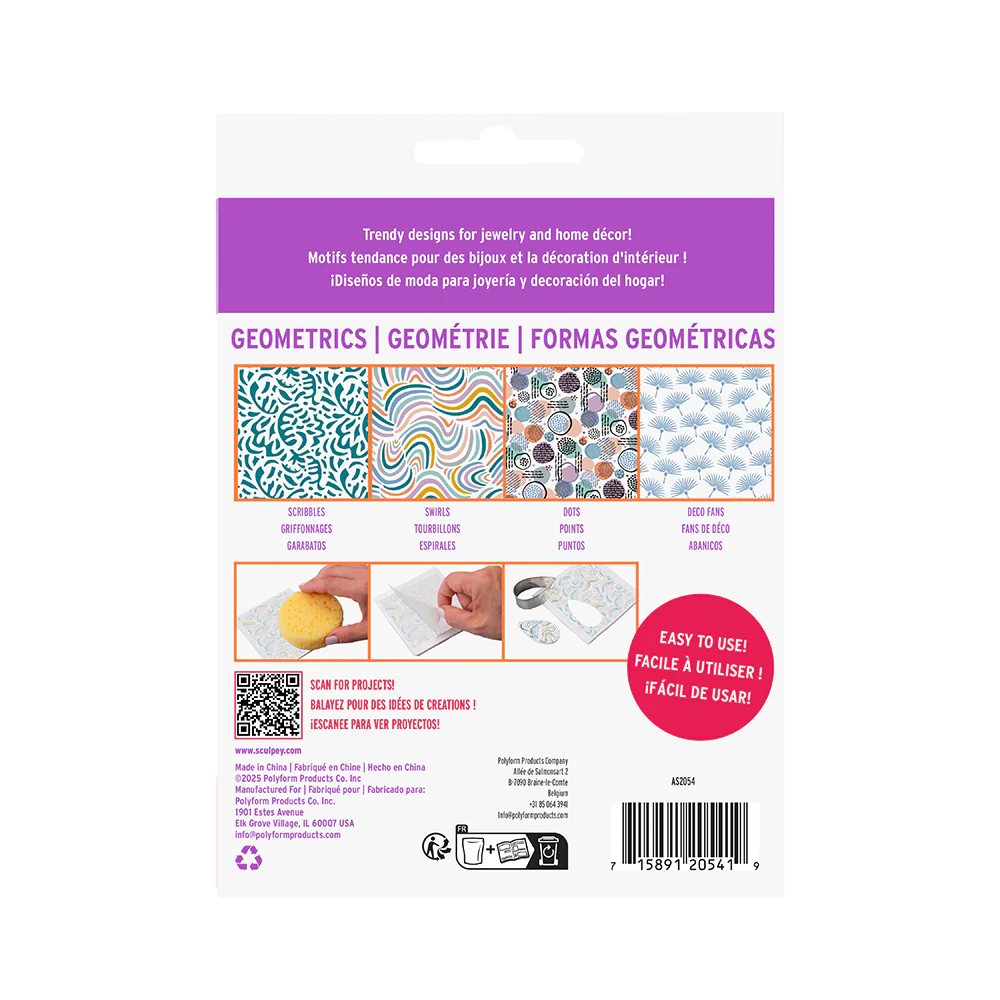 Sculpey Clay Transfers - Geometric - Image 2