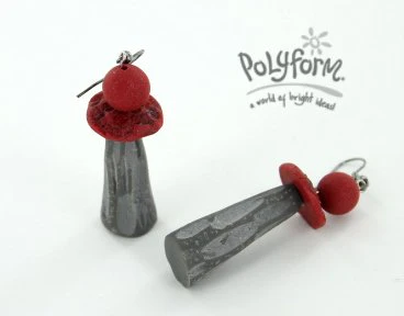Sculpey® III Carved Grey Earrings