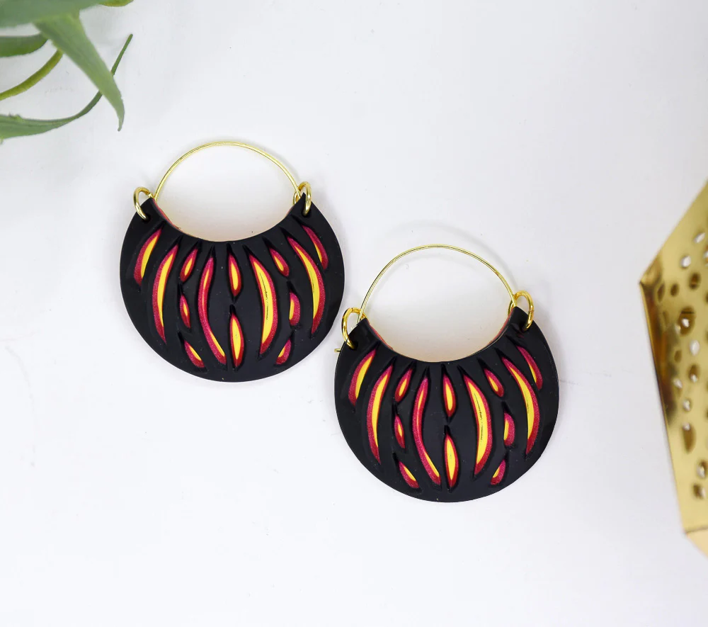 Sculpey Premo™ Flame Earrings with Diamond Core Tools