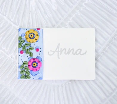 Sculpey Premo™ Floral Slab Place Card