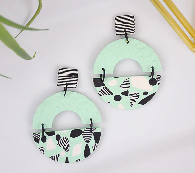 Sculpey Premo™ Minted Faux Terrazzo Earrings