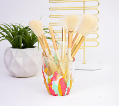 Sculpey Premo™ Painted Makeup Brush Jar