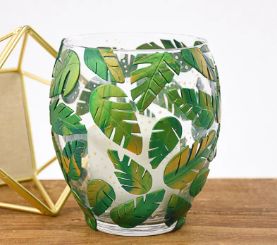 Sculpey Premo™ Forest Green and Gold Leaf Embellished Vase