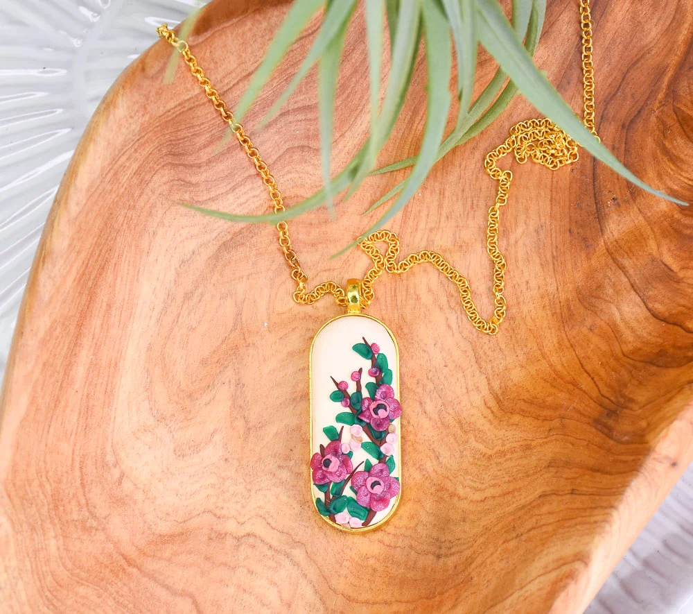 Sculpey Premo™ and Sculpey Soufflé™ Framed Floral Pendant