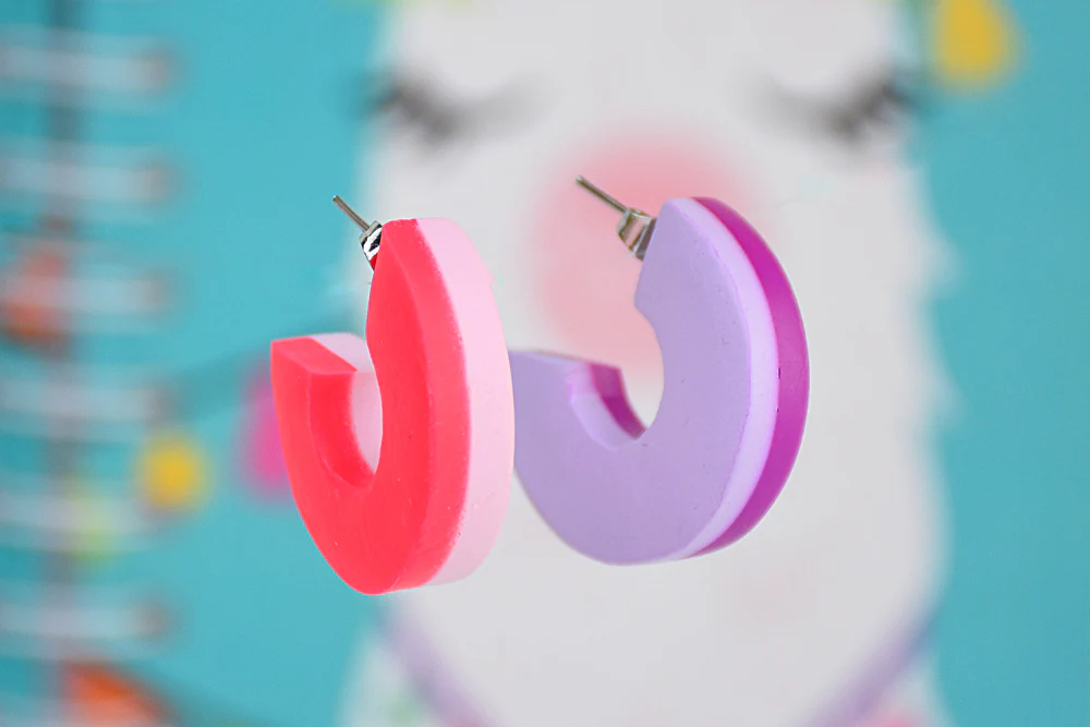 Sculpey Premo™ Color Blocked Huggie Earrings