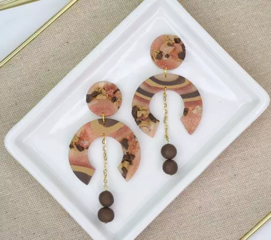Sculpey Premo™ Faux Agate Druzy Stone Earrings