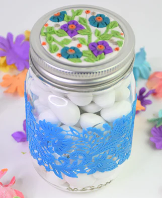 Sculpey Premo™ Granite Floral Slab Pint Jar