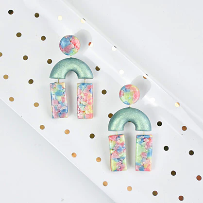 Sculpey Premo™ Iridescent Crumble Earrings