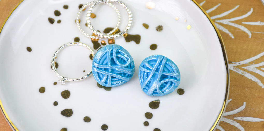 Sculpey Premo™ & Mold Maker Knit Ball Molded Earrings