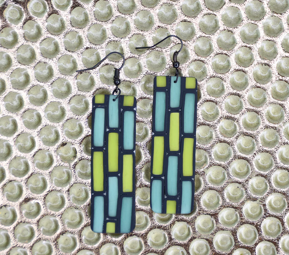 Sculpey Premo™ Mid Century Modern Stained Glass Effect Earrings