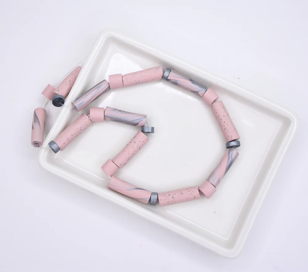 Sculpey Soufflé Ballet Inclusion Tube Bead Necklace