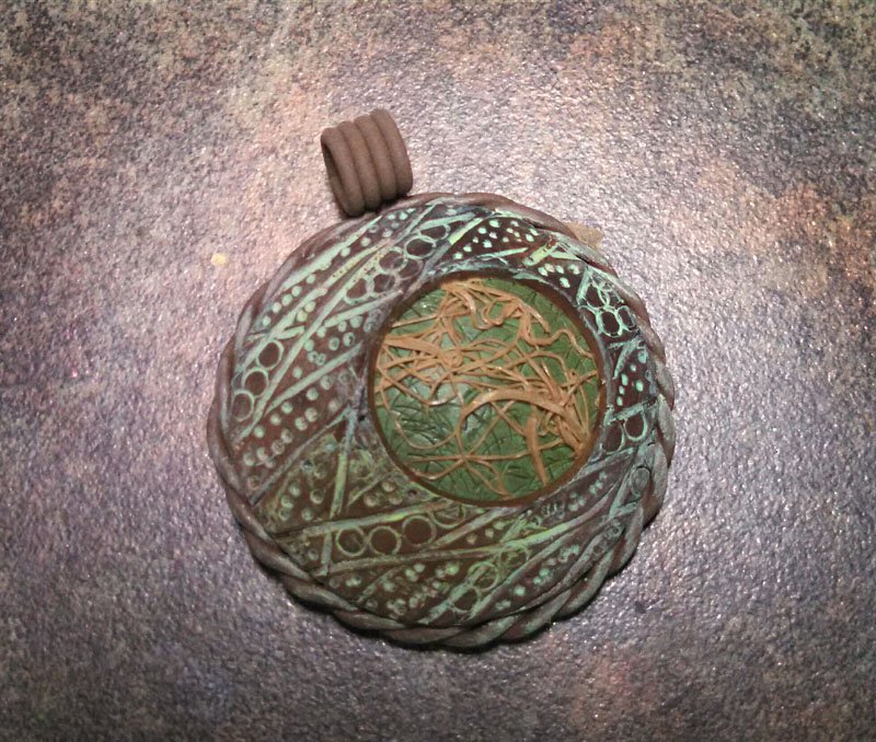 Sculpey Soufflé Carved Bubble Pendant