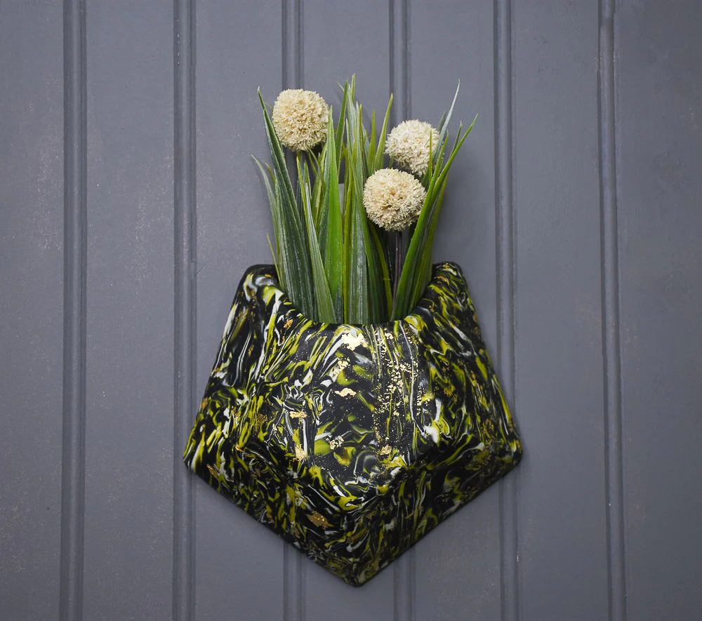 Sculpey Soufflé™ Citron Marbled Wall Vase