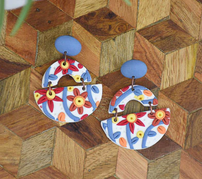 Sculpey Soufflé™ Half Circle Slab Earrings