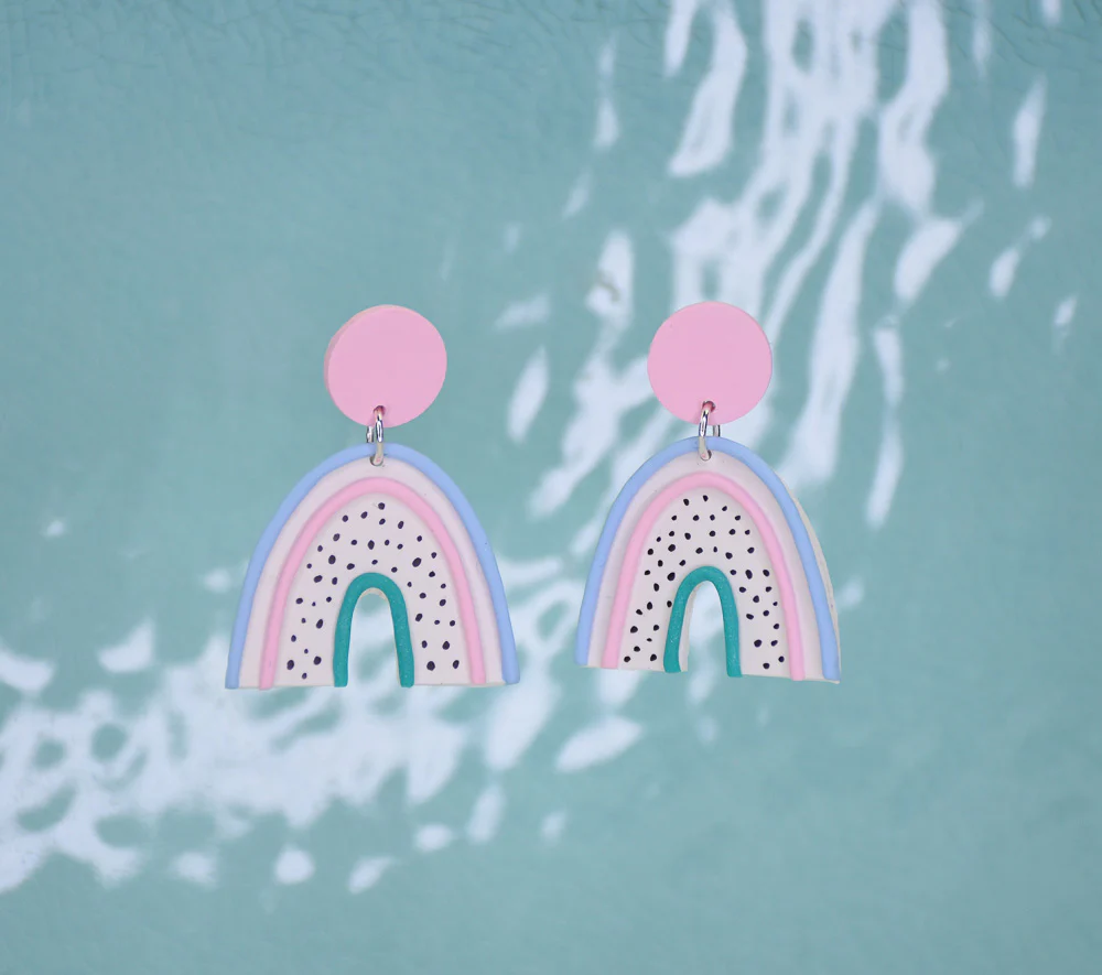 Sculpey Soufflé™ Polka Dotted Rainbow Arches