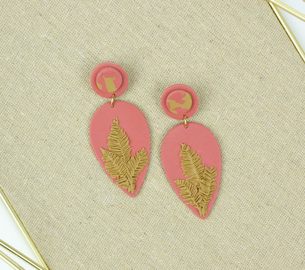 Sculpey Soufflé™ Sedona Pampas Grass Earrings