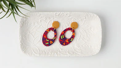 Sculpey Soufflé™ Silkscreen Slab Earrings