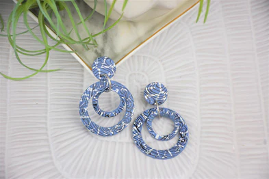 Sculpey Soufflé Silkscreened Multi-Circle Earrings
