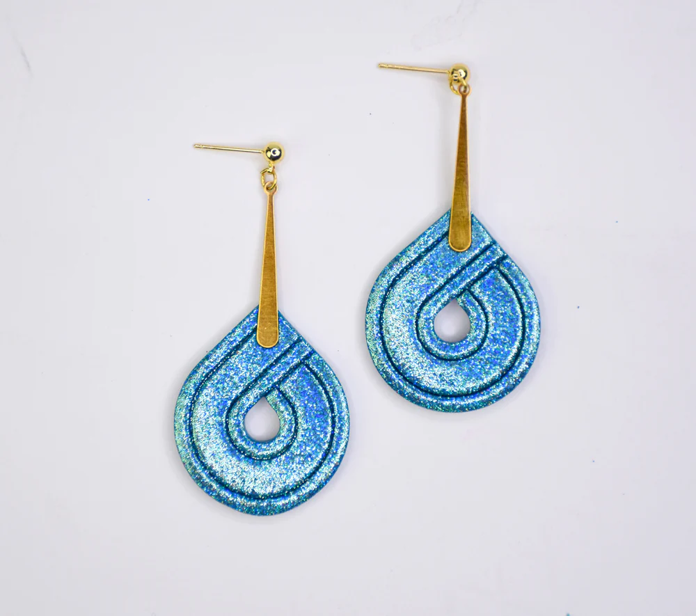 Sculpey Soufflé™ Teardrop Glitter Earrings