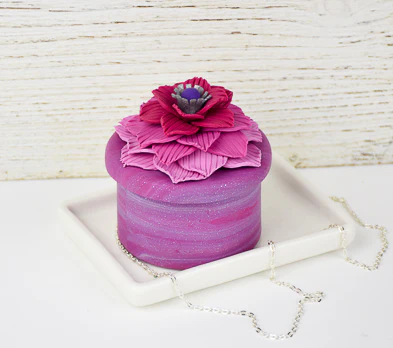 Sculpey Soufflé™ Wild Orchid Flower Trinket Box